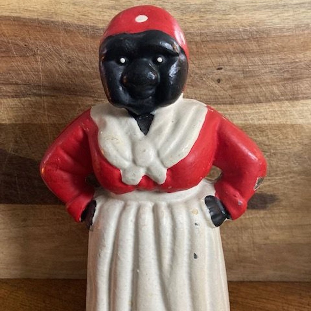 Vintage Cast Iron Coin Bank or Door Stop - Americana